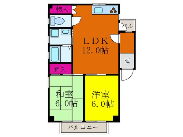 パセオ摂津Ⅱの物件間取画像